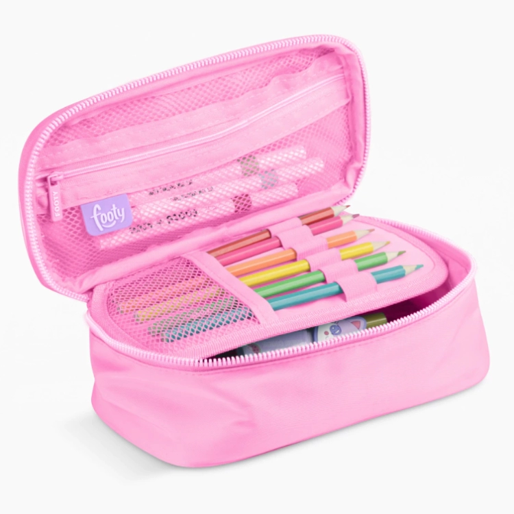 Cartuchera Escolar Footy 2026 Capibara Rosa con Division Interna Art.F263060